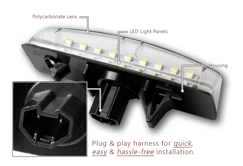 Lexus IS300 / ES300 / LS430 / RX350  White 18-SMD 6000K LED License Plate Lights (2pcs) - Image 2