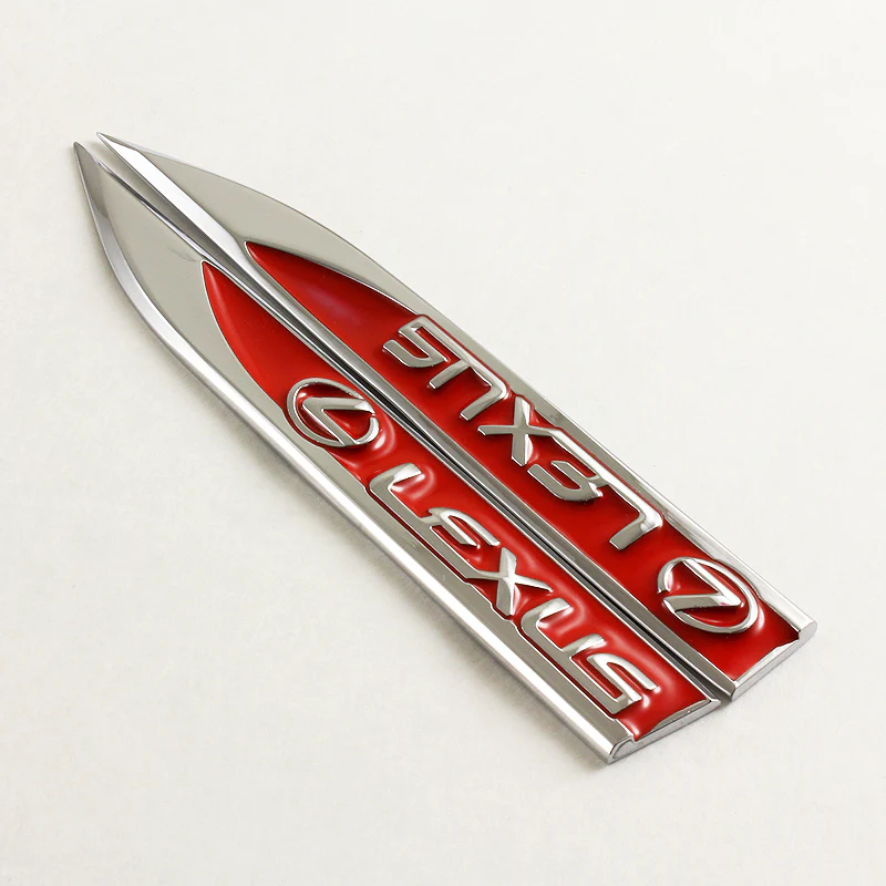 Lexus Red 3D Metal Emblem Sticker 2 pcs - Image 5