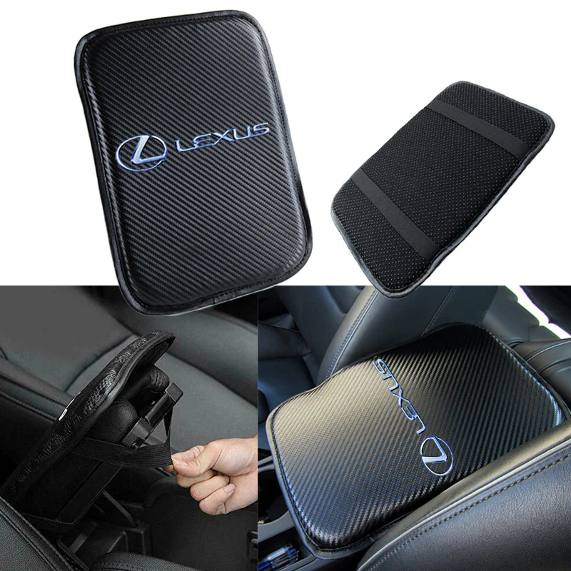 Lexus Set of Carbon Fiber Look Armrest Cushion & Seat Belt Cover - Image 5
