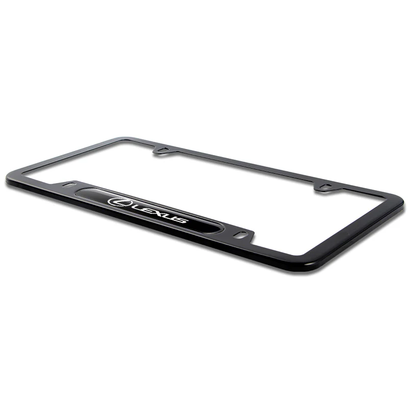 Lexus Stainless Steel 2pcs Black License Plate Frame with Caps Bolt Brand New SET - Image 8