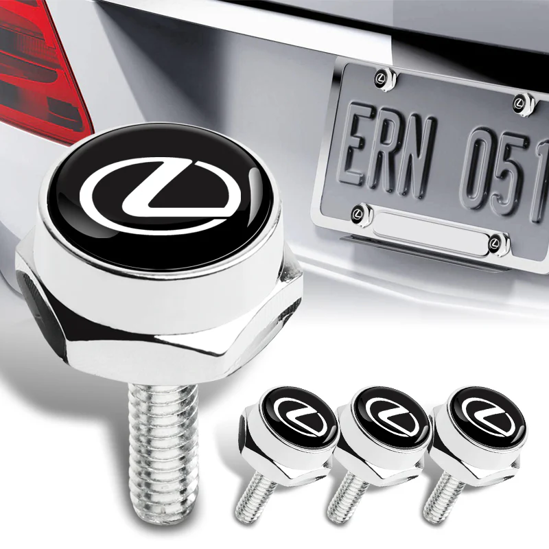 Lexus Stainless Steel 2pcs License Plate Frame with Caps Bolt Brand New SET - Image 4