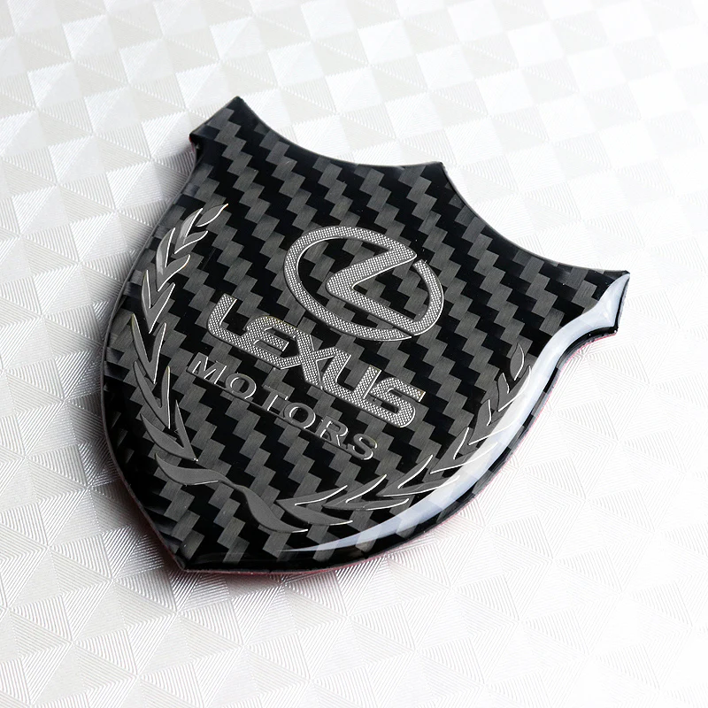 Lexus Silver 3D Carbon Fiber Emblem Sticker - Image 2