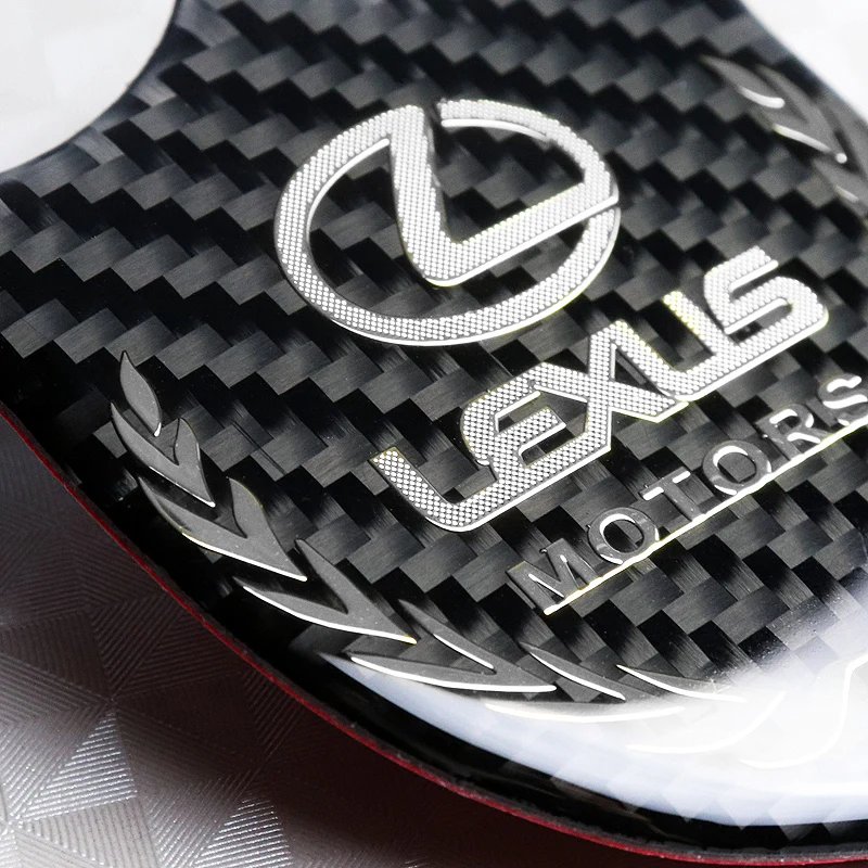 Lexus Silver 3D Carbon Fiber Emblem Sticker - Image 3