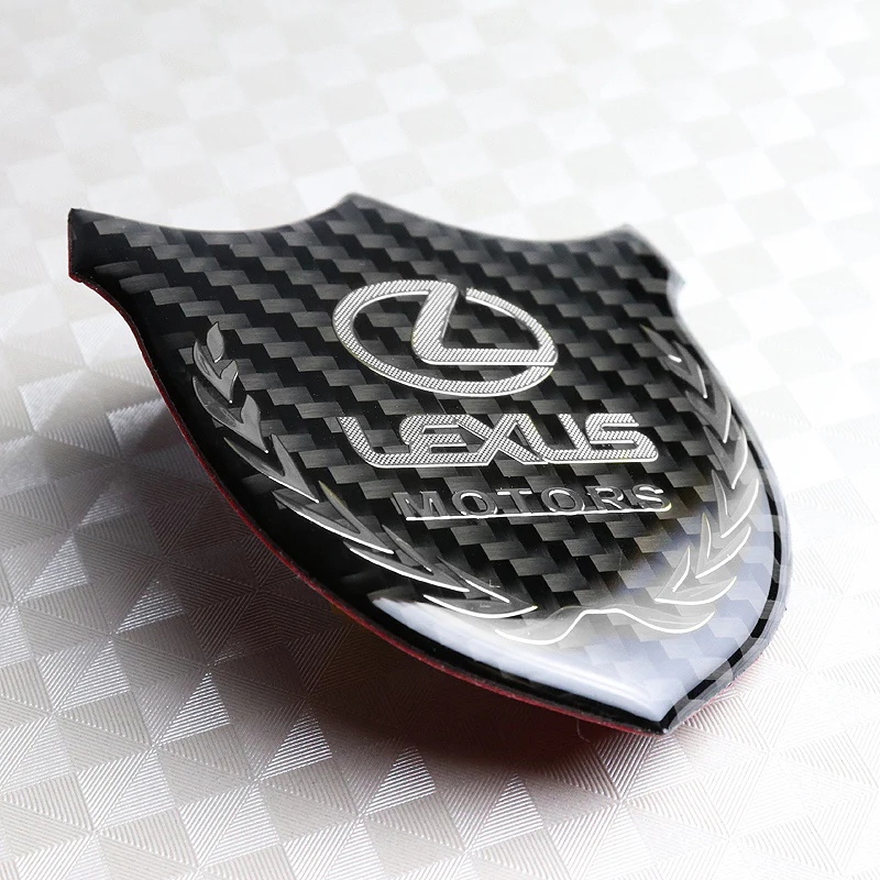 Lexus Silver 3D Carbon Fiber Emblem Sticker - Image 4