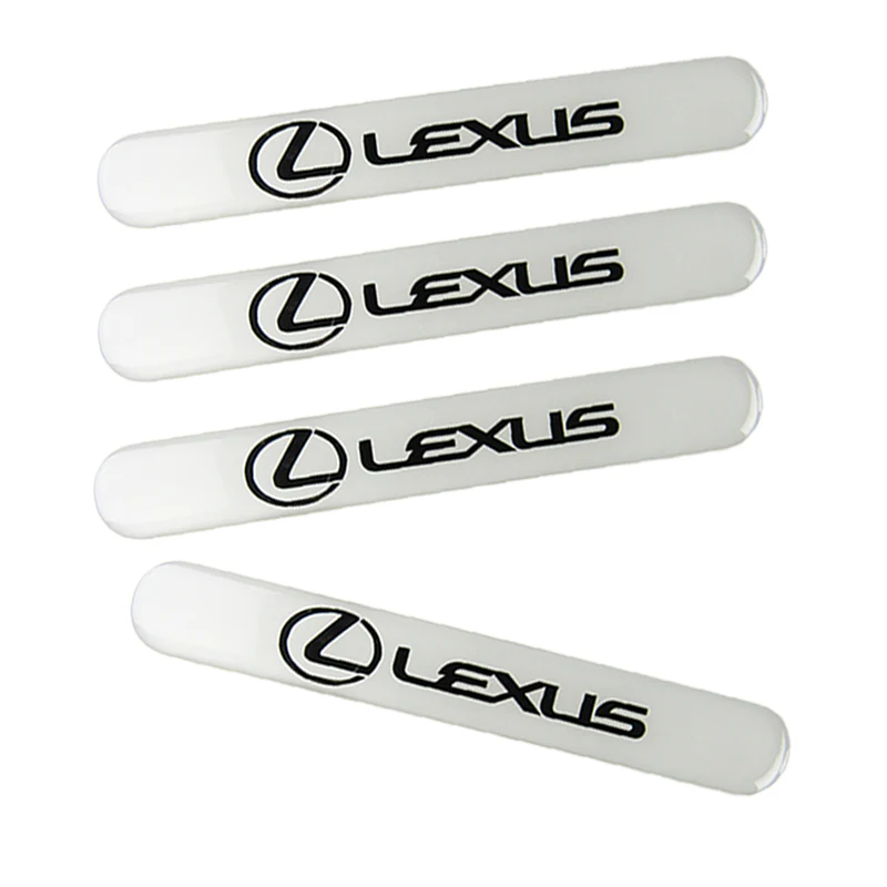 Lexus White Car Door Rear Trunk Side Fenders Bumper Badge Scratch Guard Sticker New 4 pcs - Image 5
