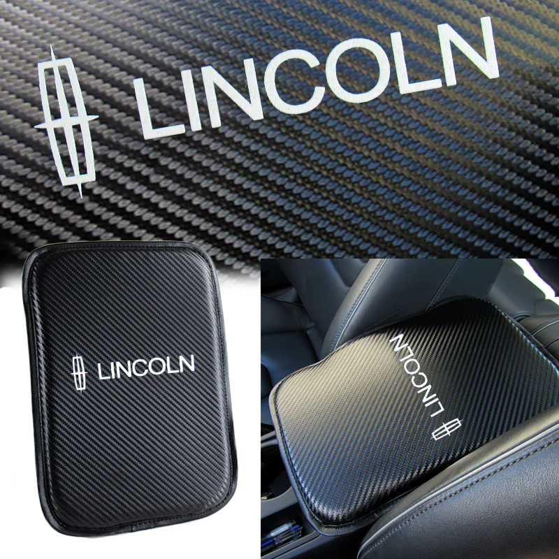 Lincoln Set Car Center Console Armrest Cushion Mat Pad Cover with Embroidery Seat Belt Cover Set - Image 2