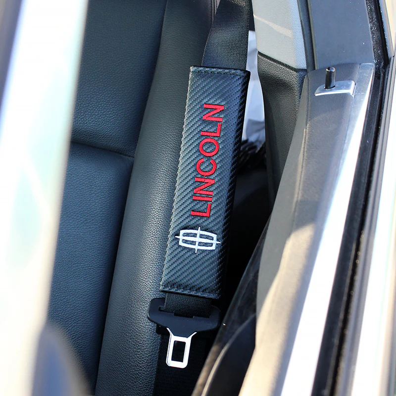 Lincoln Set Car Center Console Armrest Cushion Mat Pad Cover with Embroidery Seat Belt Cover Set - Image 4