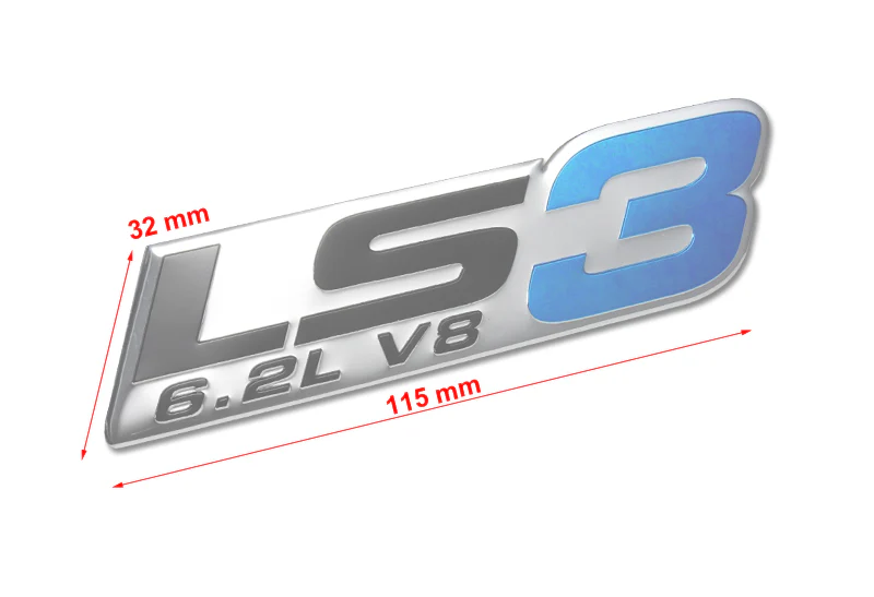 LS3 / 6.2L / V8 Aluminum Sticker Decal Emblem Badge Bumper / Trunk / Hood / Engine -Blue - Image 2
