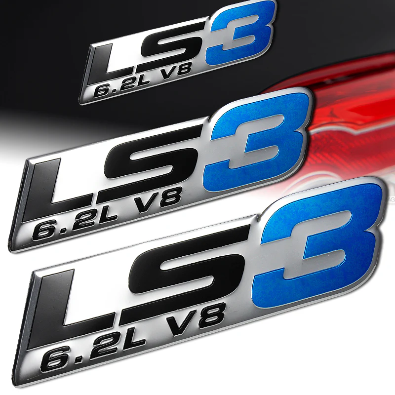 LS3 / 6.2L / V8 Aluminum Sticker Decal Emblem Badge Bumper / Trunk / Hood / Engine -Blue - Image 3