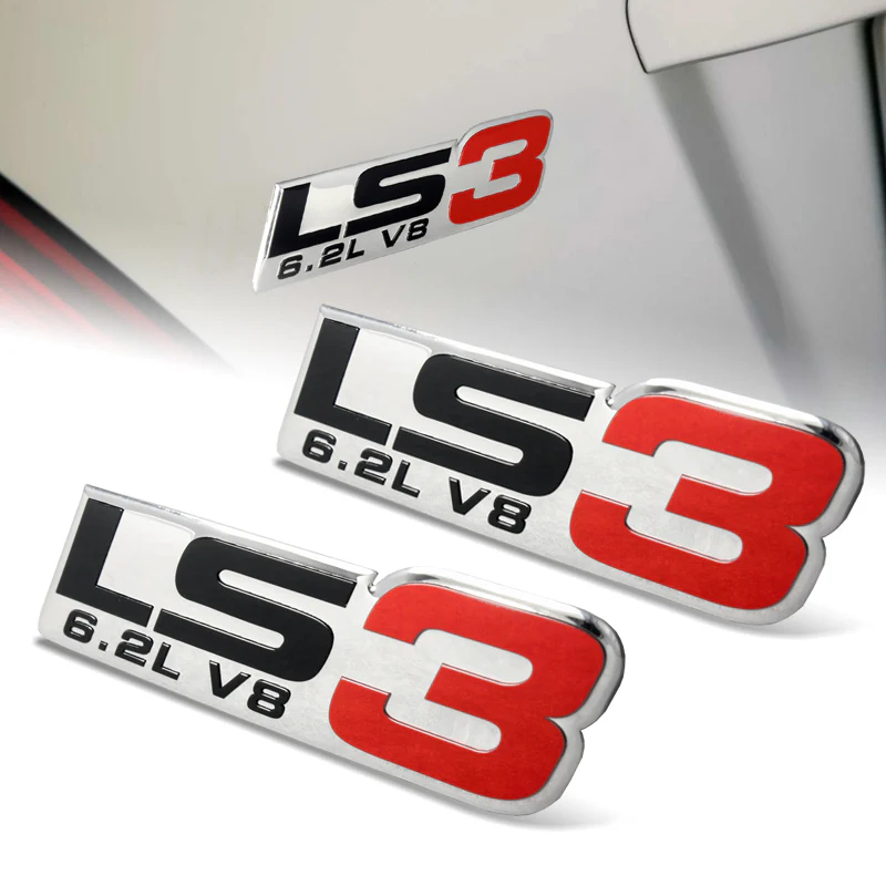 LS3 / 6.2L / V8 Aluminum Sticker Decal Emblem Badge Bumper / Trunk / Hood / Engine -Red - Image 3