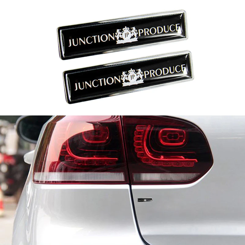 Luxury Auto Car Body Fender Metal Badge JP JUNCTION PRODUCE Sticker Decal 2PCS - Image 2