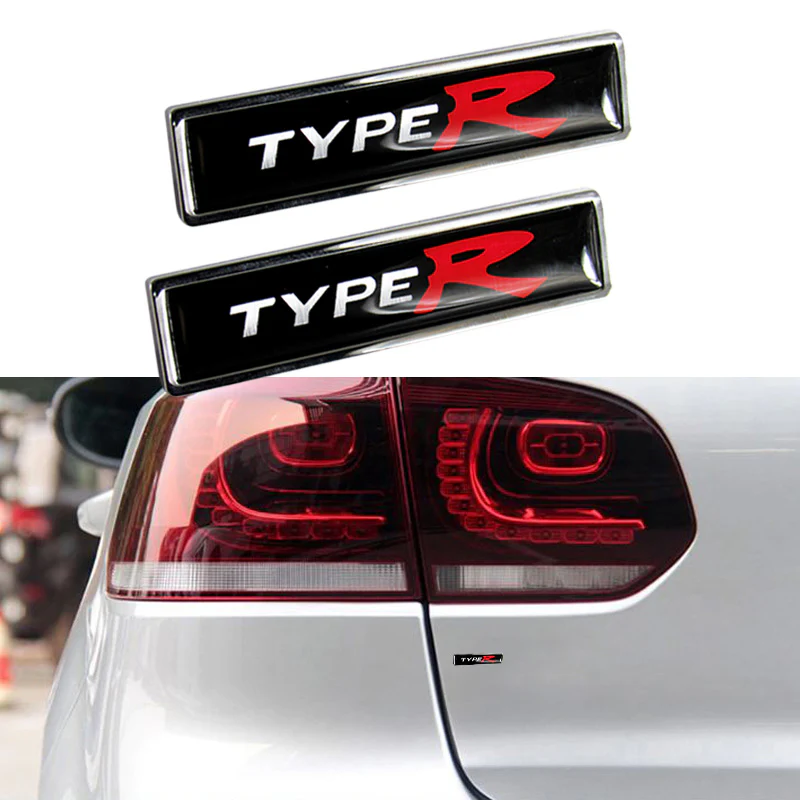 Luxury Auto Car Body Fender Metal Emblem Badge For Honda TYPE R Sticker Decal X2 - Image 2