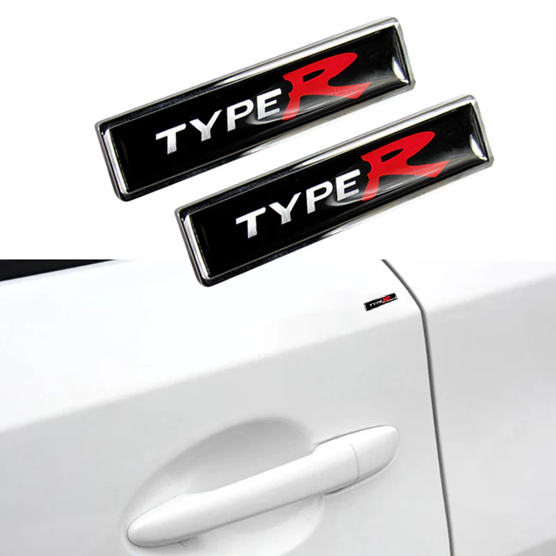 Luxury Auto Car Body Fender Metal Emblem Badge For Honda TYPE R Sticker Decal X2 - Image 6