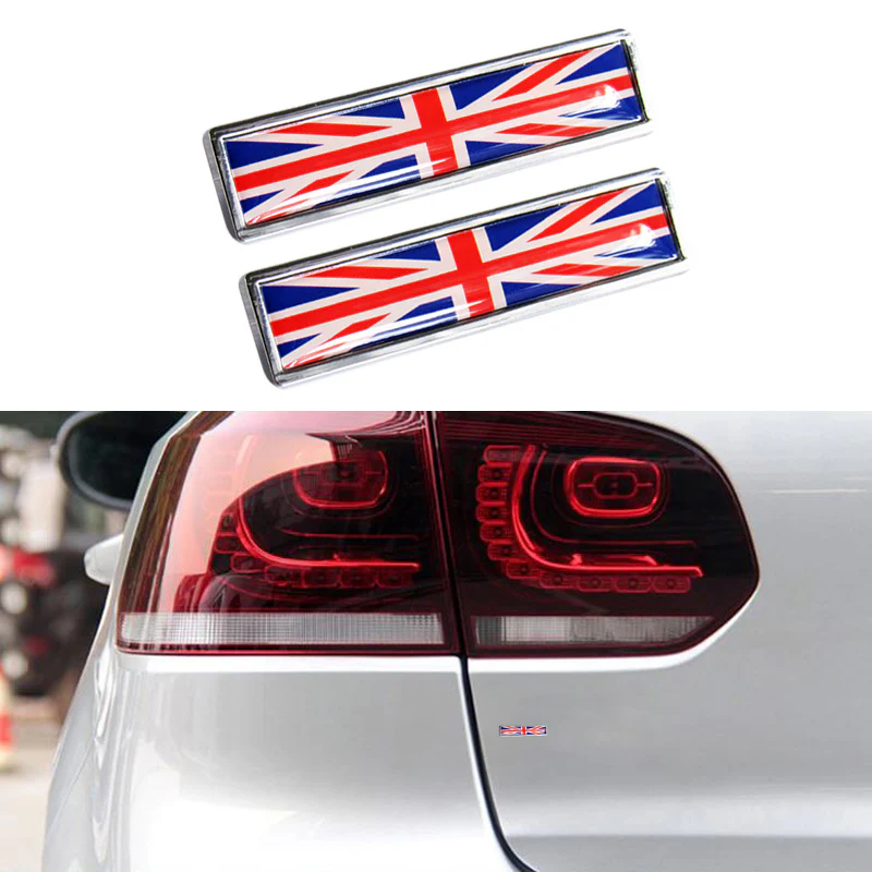 Luxury Auto Car Body Fender Metal Emblem British Flag Badge Sticker Decal 2PCS - Image 2