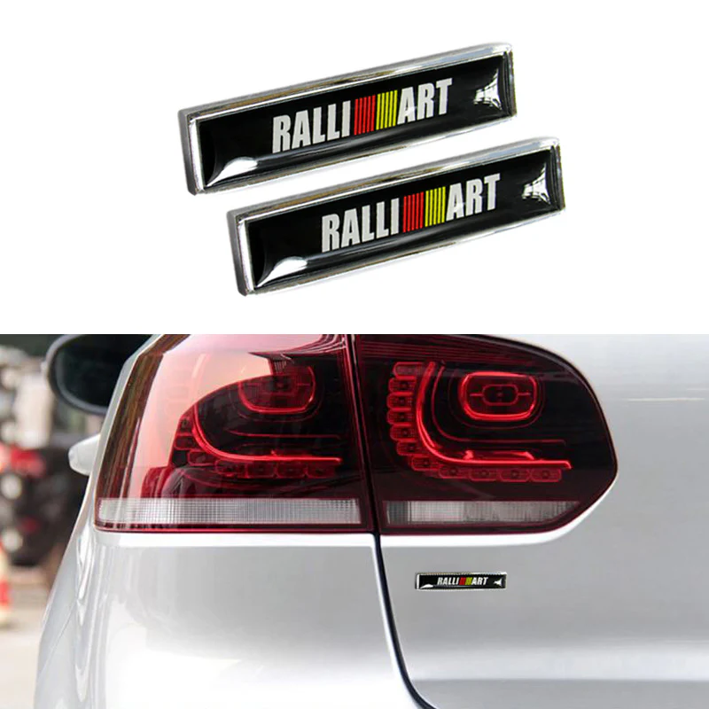 Luxury NEW Auto Car Body Fender Metal Badge Sticker For RALLIART Decal 2PCS - Image 2
