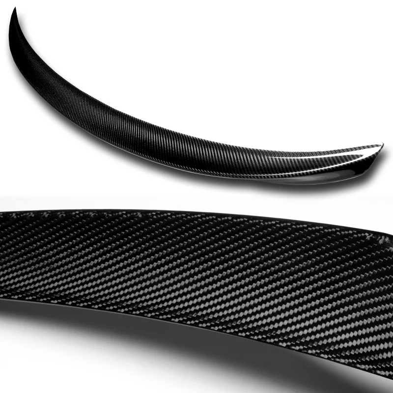 M5-Style Rear Trunk Lip Duckbill Spoiler Wing For 2011-2016 BMW F10 5-Series 4-DR / Sedan + Roof Visor -Real Carbon Fiber - Image 2