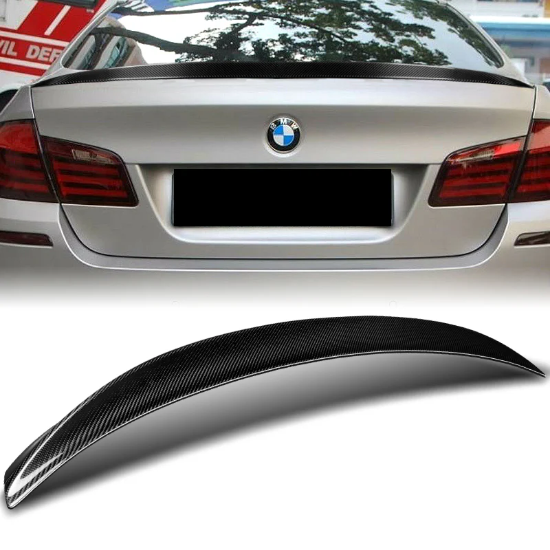 M5-Style Rear Trunk Lip Duckbill Spoiler Wing For 2011-2016 BMW F10 5-Series 4-DR / Sedan + Roof Visor -Real Carbon Fiber - Image 6