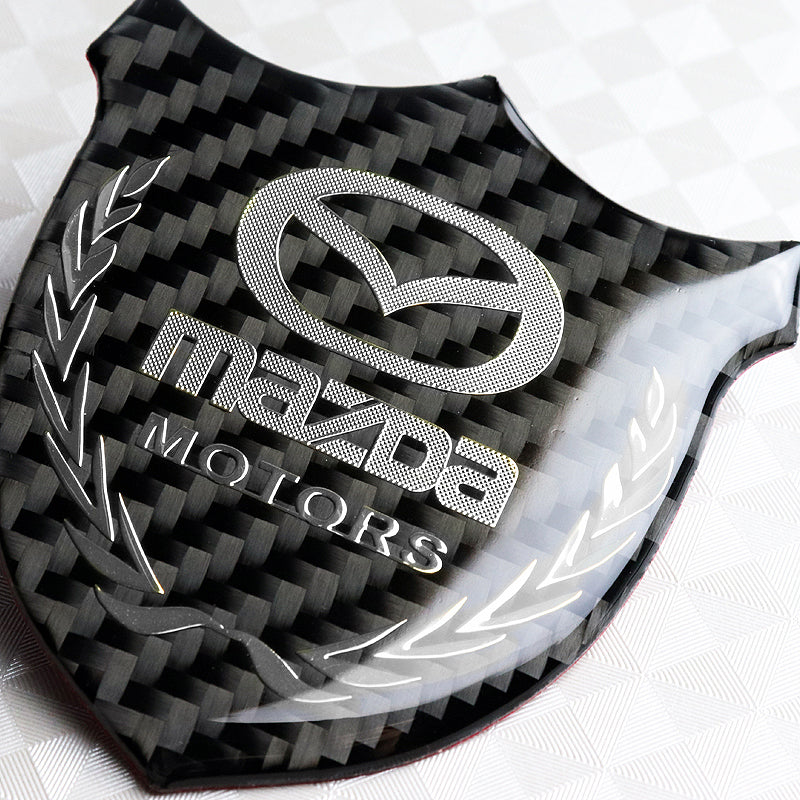 Mazda Silver 3D Carbon Fiber Emblem Sticker - Image 3