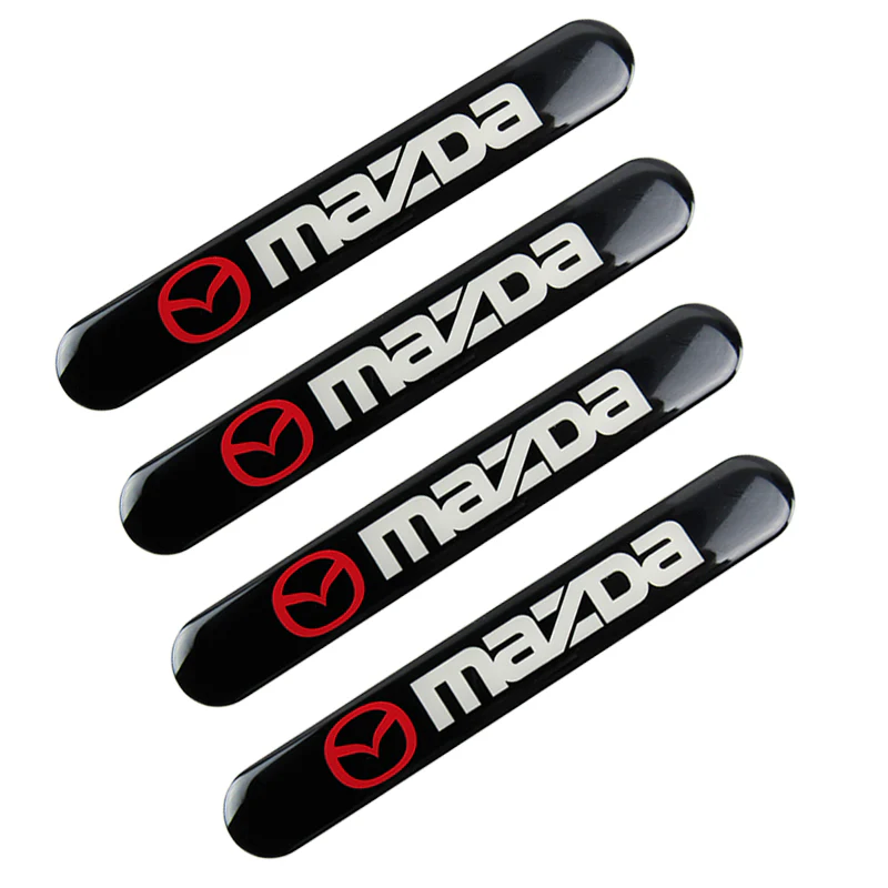 Mazda Black Car Door Rear Trunk Side Fenders Bumper Badge Scratch Guard Sticker New 4 pcs - Image 5