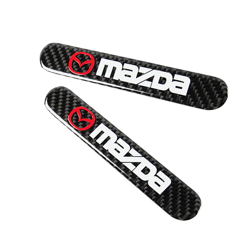 Mazda Carbon Fiber Car Door Rear Trunk Side Fenders Bumper Badge Scratch Guard Sticker New 2 pcs - Image 3