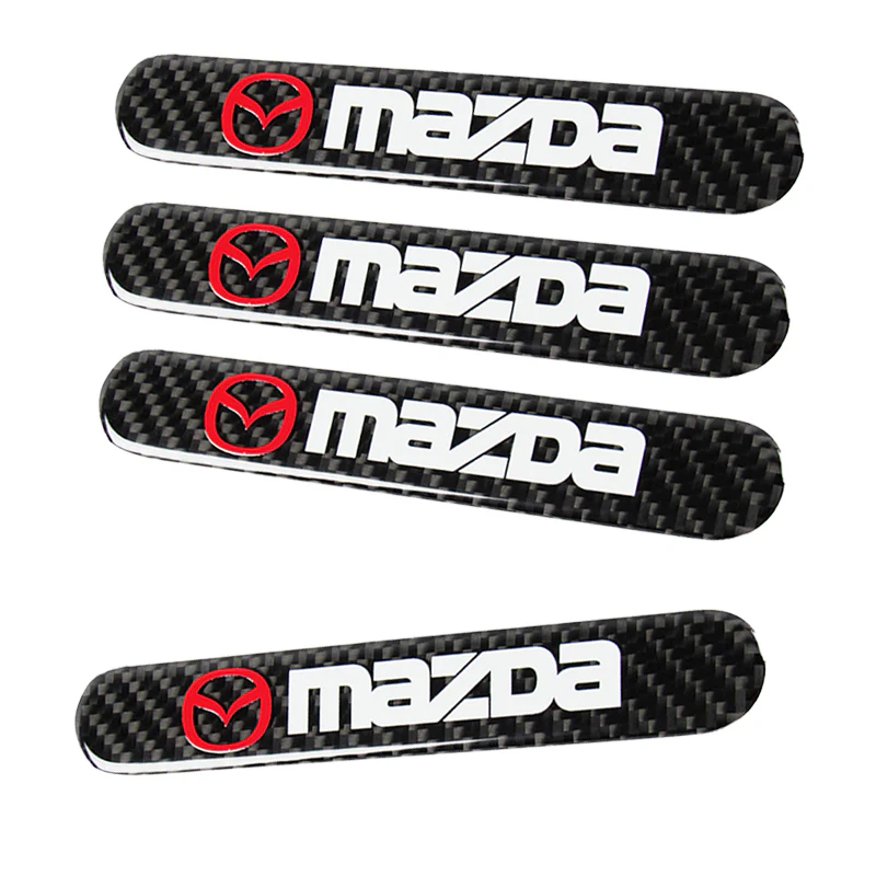 Mazda Carbon Fiber Car Door Rear Trunk Side Fenders Bumper Badge Scratch Guard Sticker New 4 pcs - Image 5