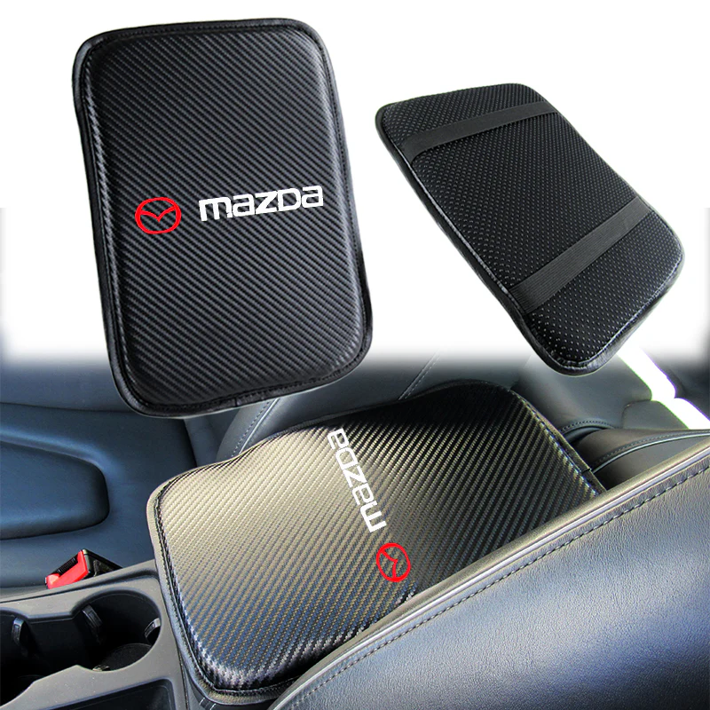 Mazda Mazda Speed Set of Carbon Fiber Look Embroidered Armrest Cushion & Cotton Seat Belt Cover - Image 4