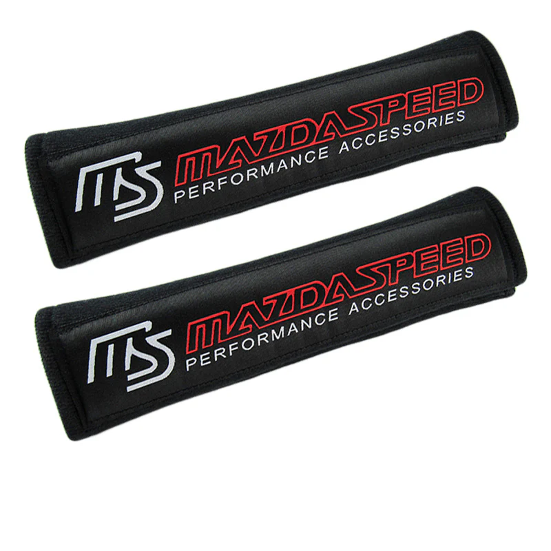 Mazda Mazda Speed Set of Carbon Fiber Look Embroidered Armrest Cushion & Cotton Seat Belt Cover - Image 5