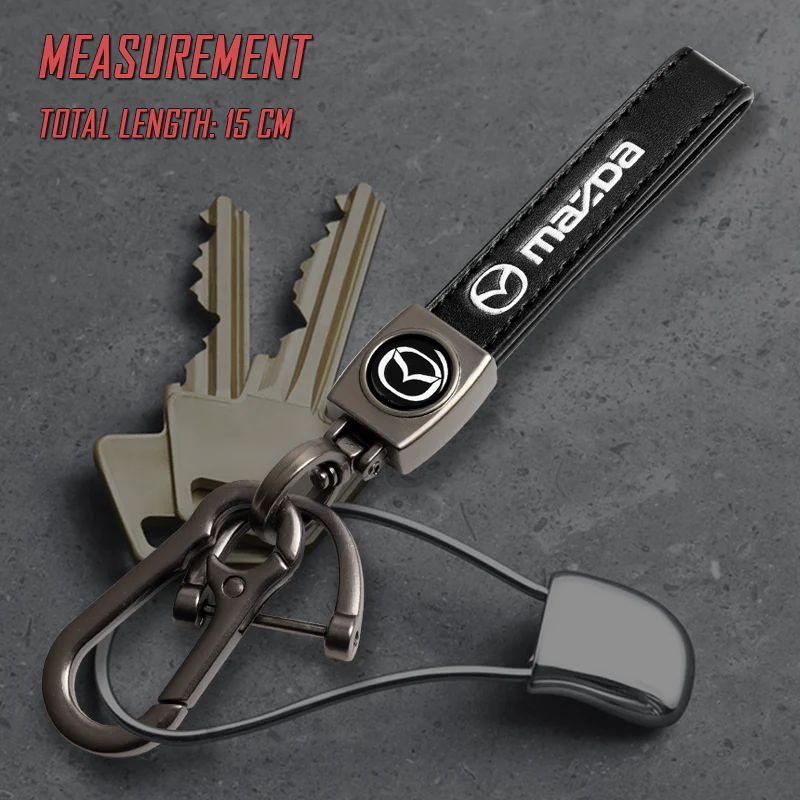MAZDA Universal Black 3D Logo Leather Metal Gift Decor Quick Release Lanyard Keychain MAZDA SPEED - Image 4