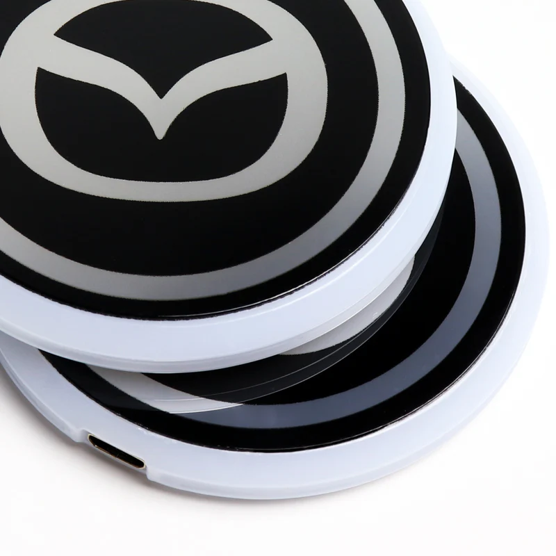 Mazda MazdaSpeed Car Center Console Armrest Cushion Mat Pad Cover Stitched Embroidery Logo with LED Cup Coaster Set - Image 4