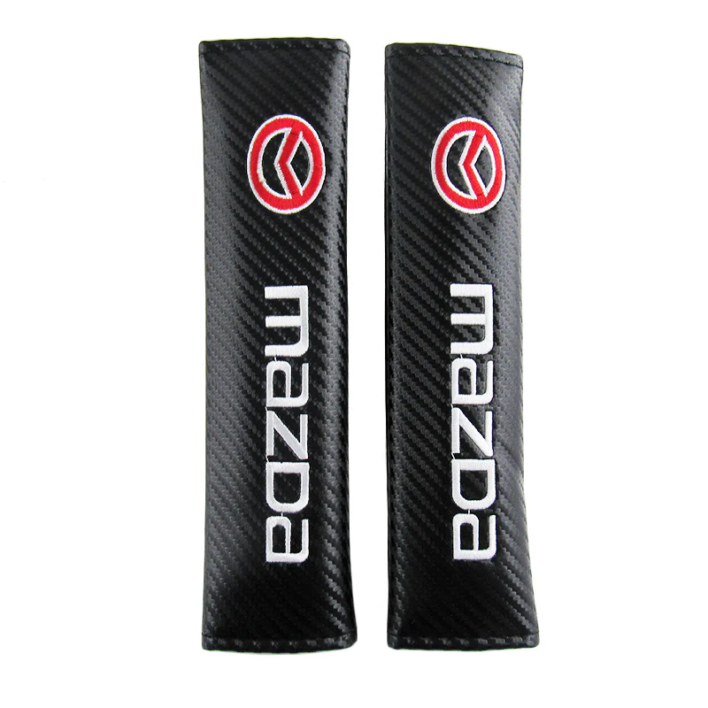 Mazda MazdaSpeed Set of Car 15" Steering Wheel Cover Quality Leather with Seat Belt Covers - Image 2