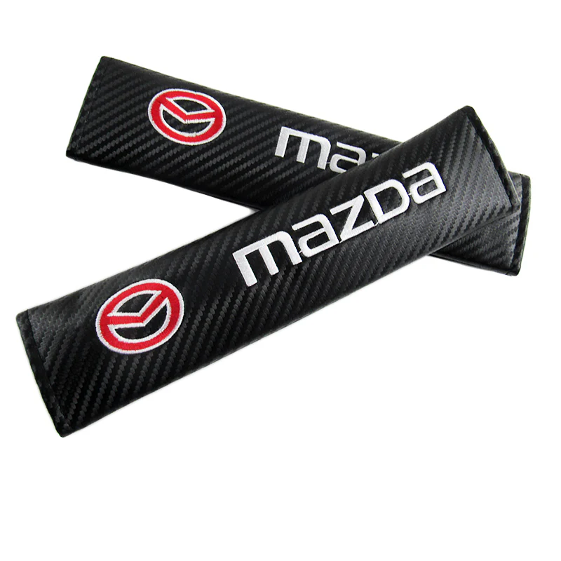 Mazda MazdaSpeed Set of Car 15" Steering Wheel Cover Quality Leather with Seat Belt Covers - Image 7