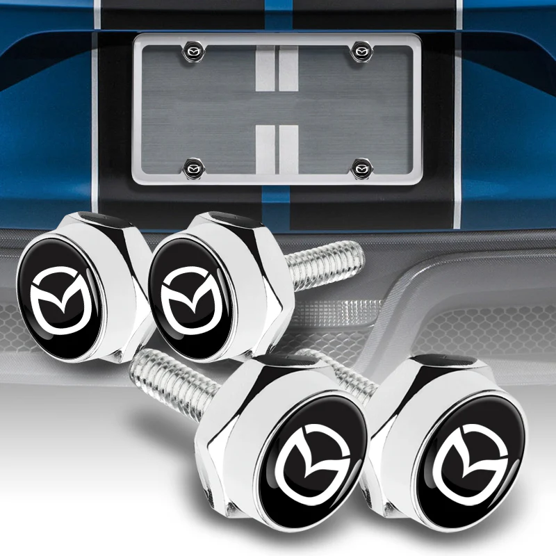 MAZDA MazdaSpeed Stainless Steel 2pcs License Plate Frame with Caps Bolt Brand New SET - Image 9
