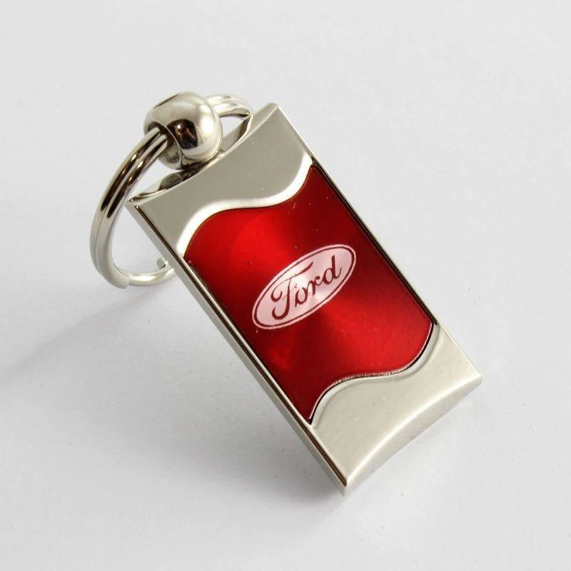 Mazda Red Rectangular Authentic Chrome Key Fob Key ring Keychain Lanyard - Image 11