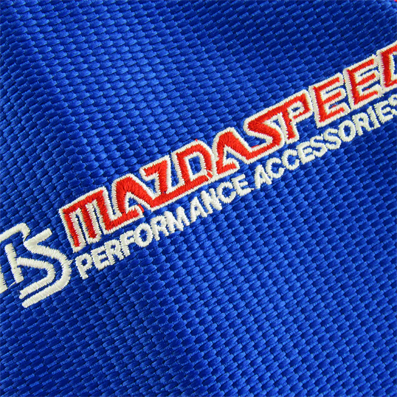 Mazda MazdaSpeed Red Stitched Blue Fabric Shifter Boot Cover - Image 2