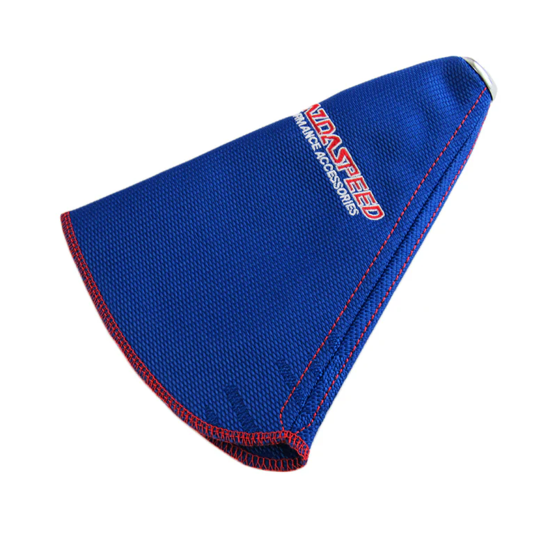 Mazda MazdaSpeed Red Stitched Blue Fabric Shifter Boot Cover - Image 4