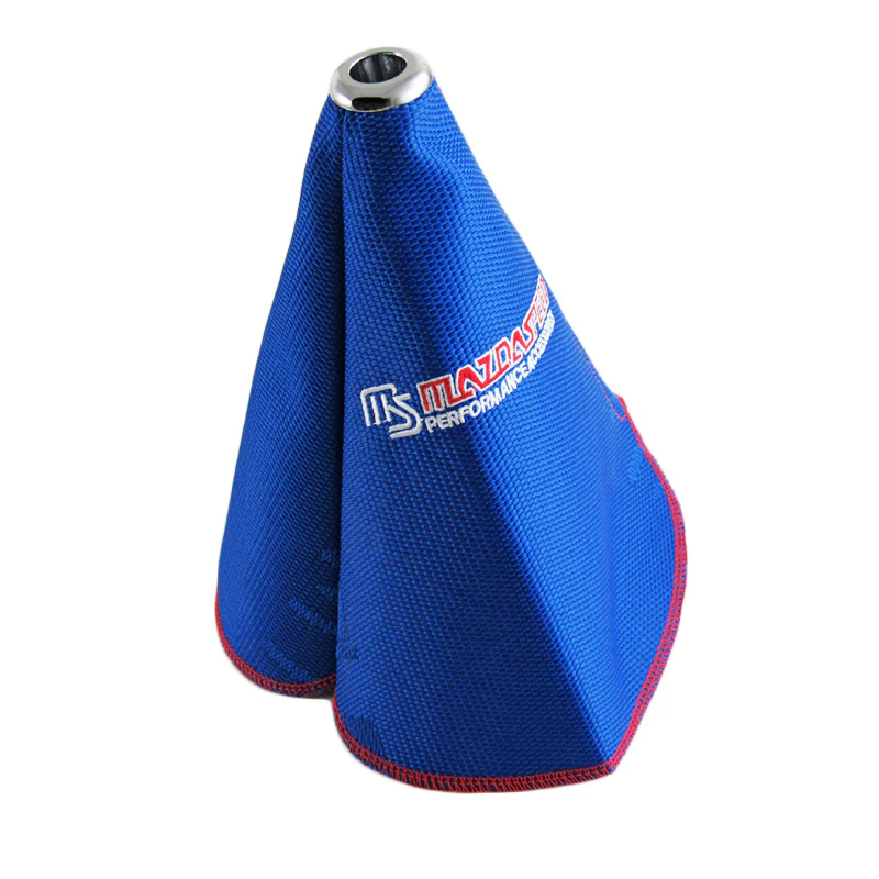 Mazda MazdaSpeed Red Stitched Blue Fabric Shifter Boot Cover - Image 6