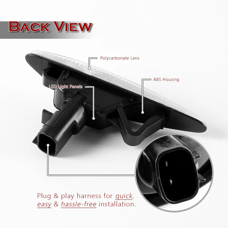Mazda RX-8 / MX-5 Miata White LED Turn Signal Front Side Marker Lights -Clear Lens - Image 3