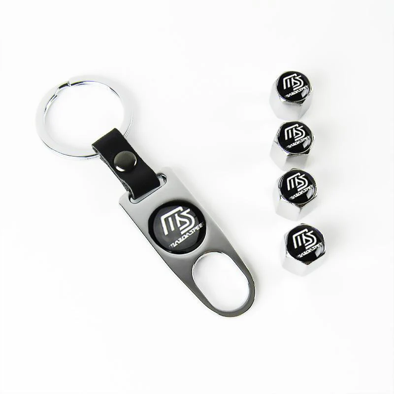 Mazda Set LOGO Emblems with Mazda Speed Silver Wheel Tire Valves Air Caps Keychain - US SELLER - Image 6
