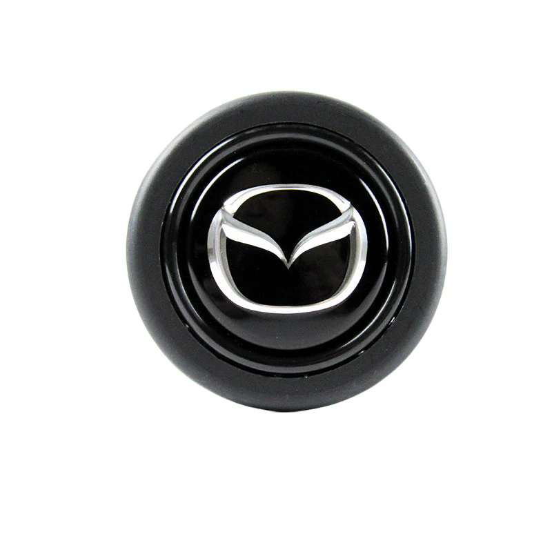 MAZDA Set Quality Leather 15" Diameter Car Auto Steering Wheel Cover with Black / Silver Horn Button - Image 5