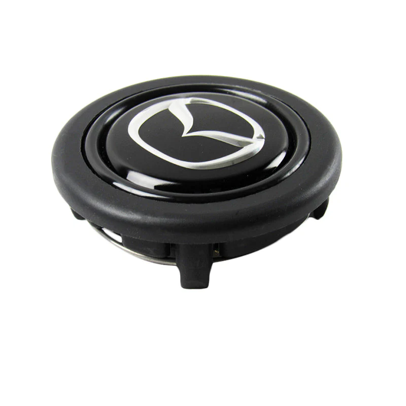 MAZDA Set Quality Leather 15" Diameter Car Auto Steering Wheel Cover with Black / Silver Horn Button - Image 7