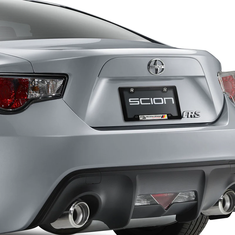 Mazda Speed Motor Sports Black ABS License Plate Frame with Silver Emblem x2 - Image 3