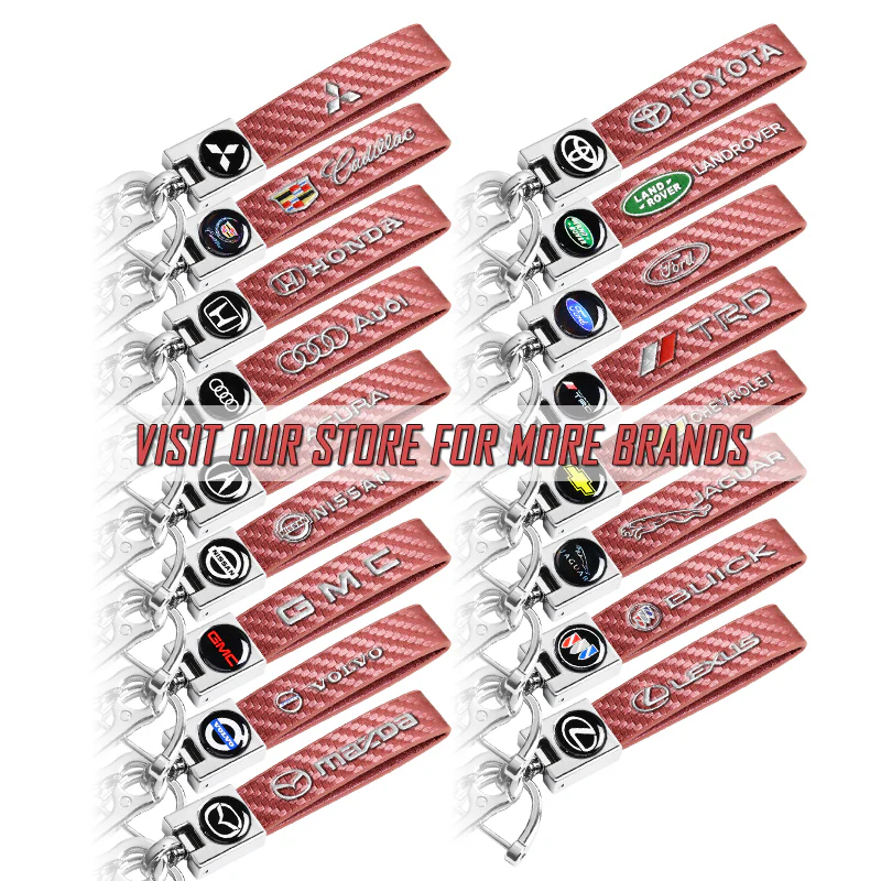 MAZDA Universal Chrome 3D Logo Carbon Fiber Look Rare Pink Leather Metal Gift Decor Quick Release Lanyard Keychain MAZDA SPEED - Image 9