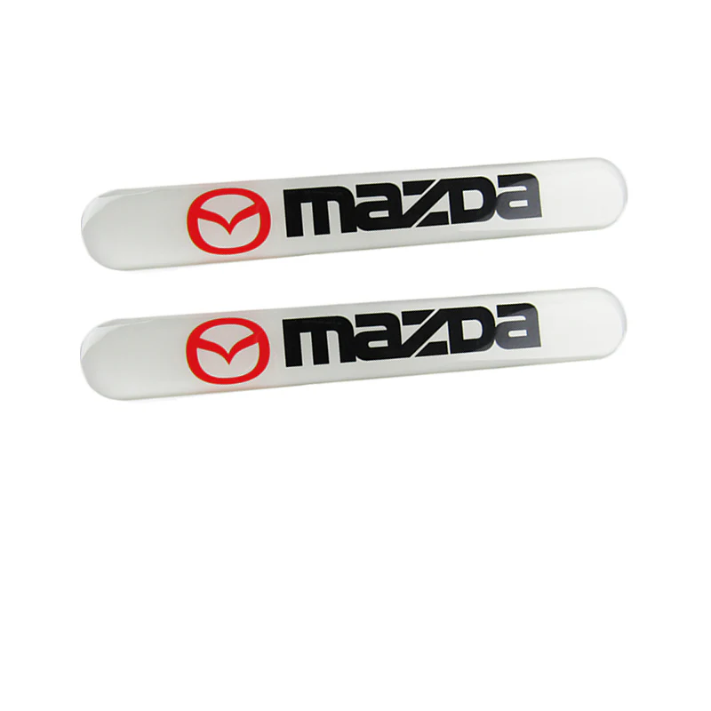 Mazda White Car Door Rear Trunk Side Fenders Bumper Badge Scratch Guard Sticker New 4 pcs - Image 3