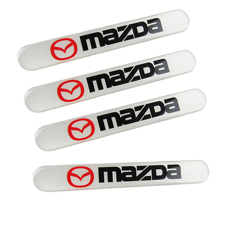 Mazda White Car Door Rear Trunk Side Fenders Bumper Badge Scratch Guard Sticker New 4 pcs - Image 5