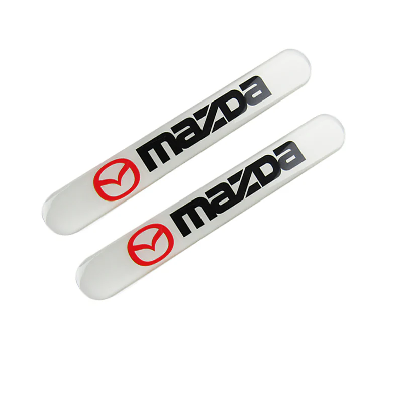 Mazda White Car Door Rear Trunk Side Fenders Bumper Badge Scratch Guard Sticker New 4 pcs - Image 6