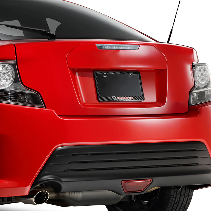 MAZDA Mazdaspeed 100% Real Carbon Fiber License Plate Frame 2 pcs with Caps Bolts & Screws SET - Image 3