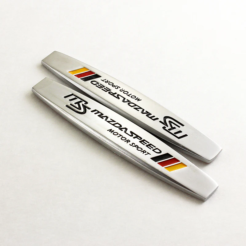 MazdaSpeed 3D Metal Emblem Sticker x2 - Image 2