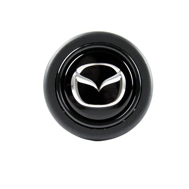 MazdaSpeed MAZDA Set Carbon Fiber Look Quality Leather 15" Diameter Car Auto Steering Wheel Cover with Black / Silver Horn Button - Image 5