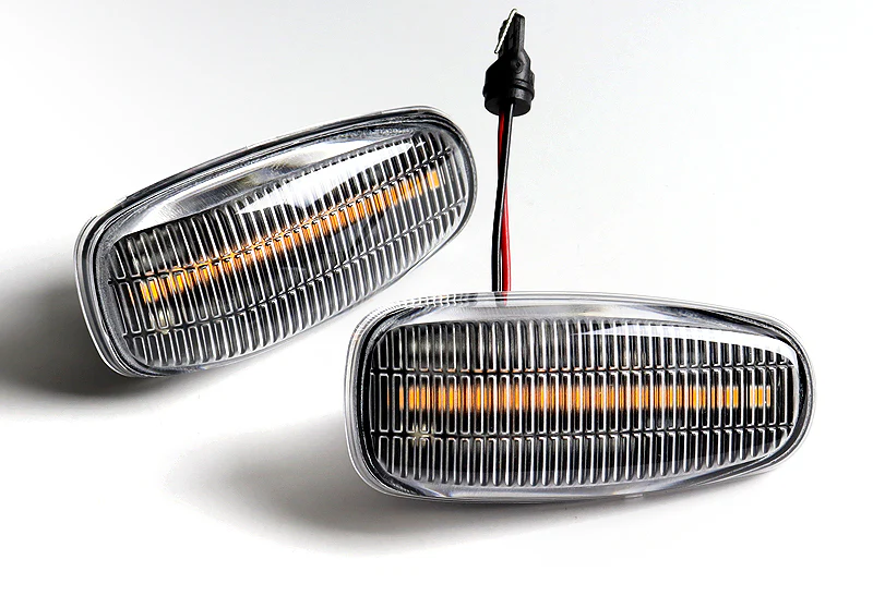 Mercedes-Benz CLK / SLK Class Amber LED Turn Signal Front Side Marker Lights -Clear Lens - Image 2