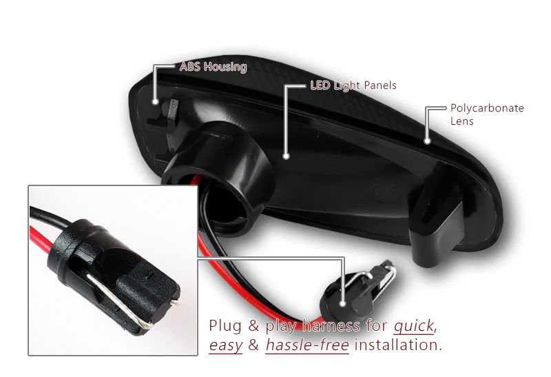 Mercedes-Benz CLK / SLK Class Amber LED Turn Signal Front Side Marker Lights -Smoked Lens - Image 3